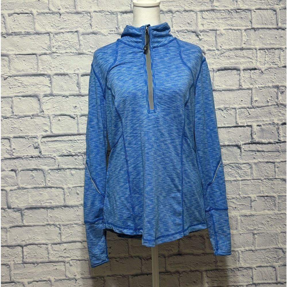 💜 Tangerine blue marled quarter zip with thumb holes and back pocket Size M